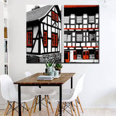 Paint by Numbers Art Landscape Half Timbered Houses 2-Panel